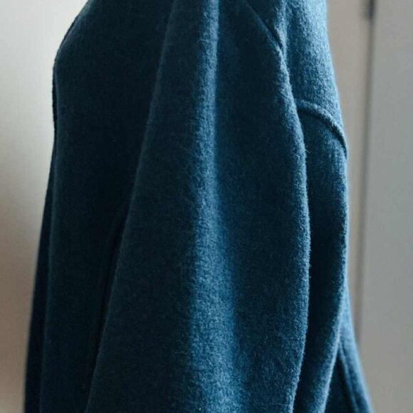 Geiger Petrol Blue Boiled Wool Cardigan Jacket w/ Pockets & Silver Buttons EU 50 - Picture 6 of 11